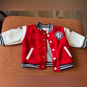 Red and White Varsity Jacket - 6 months